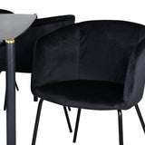 Jídelní stůl Pelle - černá / černá Židle Black+Berit - černá / černá Velvet_6