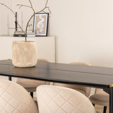 Jídelní stůl Pelle - Černá / černá Židle Black+Velvet Stitches - Černá / Béžová Velvet_6