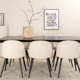 Jídelní stůl Pelle - Černá / černá Černá+Velvet Jídelní židle Manšestr - Béžová / Černá_6