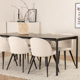 Jídelní stůl Pelle - Černá / černá Černá+Velvet Jídelní židle Manšestr - Béžová / Černá_6