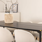 Jídelní stůl Pelle - Černá / černá Černá+Velvet Jídelní židle Manšestr - Béžová / Černá_6