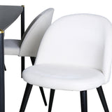 Jídelní stůl Pelle - Černá / černá Černá+Velvet Jídelní židle Manšestr - Béžová / Černá_6