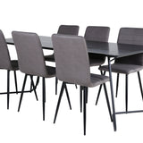 Jídelní stůl Petra - černá / černá dýha + židle Windu Lyx - černá / šedá mikrovlákno_6