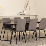 Jídelní stůl Petra - černá / černá dýha + židle Windu Lyx - černá / šedá mikrovlákno_6