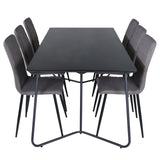 Jídelní stůl Petra - černá / černá dýha + židle Windu Lyx - černá / šedá mikrovlákno_6