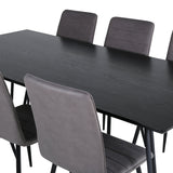 Jídelní stůl Petra - černá / černá dýha + židle Windu Lyx - černá / šedá mikrovlákno_6