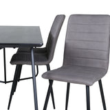 Jídelní stůl Petra - černá / černá dýha + židle Windu Lyx - černá / šedá mikrovlákno_6