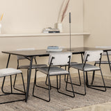 Jídelní stůl Petra - černá / černá dýha + židle Kenth - černá / světle šedá Velvet_6