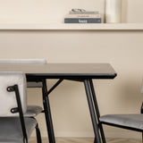 Jídelní stůl Petra - černá / černá dýha + židle Kenth - černá / světle šedá Velvet_6