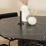 Kulatý jídelní stůl Marbs - Černá / Černá sklo Židle Marble+Kenth - Černá / Černá PU_4