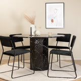 Kulatý jídelní stůl Marbs - Černá / Černá sklo Marble+Kenth Židle - Černá / Černá Velvet_4