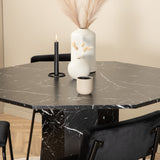 Kulatý jídelní stůl Marbs - Černá / Černá sklo Marble+Kenth Židle - Černá / Černá Velvet_4