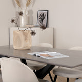 Jídelní stůl Piazza – černá / šedá dýha + sametová jídelní židle manšestrová – béžová / černá_6