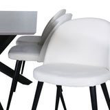 Jídelní stůl Piazza – černá / šedá dýha + sametová jídelní židle manšestrová – béžová / černá_6