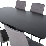 Jídelní stůl Piazza - černá / černá dýha + židle Windu Lyx - černá / šedá mikrovlákno_6