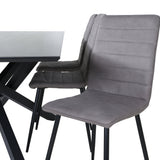 Jídelní stůl Piazza - černá / černá dýha + židle Windu Lyx - černá / šedá mikrovlákno_6