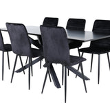 Jídelní stůl Piazza - černá / černá dýha + židle Windu Lyx - černá / černý samet_6