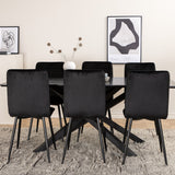 Jídelní stůl Piazza - černá / černá dýha + židle Windu Lyx - černá / černý samet_6