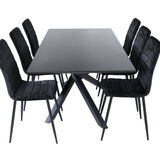Jídelní stůl Piazza - černá / černá dýha + židle Windu Lyx - černá / černý samet_6