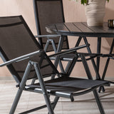 Break - Jídelní stůl kulatý - Černá / Černá - Alu / Aintwood - 120ø _1+ Break 5:pos Židle - Černá/Černá _4