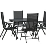 Break - Jídelní stůl kulatý - Černá / Černá - Alu / Aintwood - 120ø _1+ Break 5:pos Židle - Černá/Černá _4