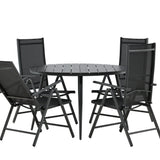 Break - Jídelní stůl kulatý - Černá / Černá - Alu / Aintwood - 120ø _1+ Break 5:pos Židle - Černá/Černá _4