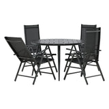 Break - Jídelní stůl kulatý - Černá / Černá - Alu / Aintwood - 120ø _1+ Break 5:pos Židle - Černá/Černá _4