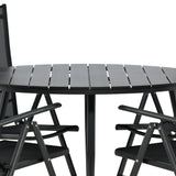 Break - Jídelní stůl kulatý - Černá / Černá - Alu / Aintwood - 120ø _1+ Break 5:pos Židle - Černá/Černá _4