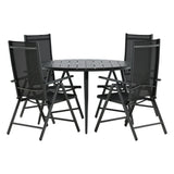 Break - Jídelní stůl kulatý - Černá / Černá - Alu / Aintwood - 120ø _1+ Break 5:pos Židle - Černá/Černá _4