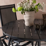 Break - Jídelní stůl kulatý - Černá / Černá - Alu / Aintwood - 120ø _1+ Break 5:pos Židle - Černá/Černá _4