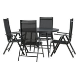 Break - Jídelní stůl kulatý - Černá / Černá - Alu / Aintwood - 120ø _1+ Break 5:pos Židle - Černá/Černá _4