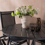 Break - Jídelní stůl kulatý - Černá / Černá - Alu / Aintwood - 120ø _1+ Break 5:pos Židle - Černá/Černá _4