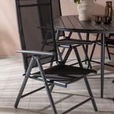 Break - Jídelní stůl kulatý - Černá / Černá - Alu / Aintwood - 120ø _1+ Break 5:pos Židle - Černá/Černá _4