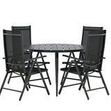 Break - Jídelní stůl kulatý - Černá / Černá - Alu / Aintwood - 120ø _1+ Break 5:pos Židle - Černá/Černá _4