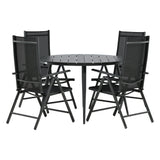 Break - Jídelní stůl kulatý - Černá / Černá - Alu / Aintwood - 120ø _1+ Break 5:pos Židle - Černá/Černá _4