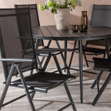 Break - Jídelní stůl kulatý - Černá / Černá - Alu / Aintwood - 120ø _1+ Break 5:pos Židle - Černá/Černá _4