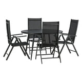 Break - Jídelní stůl kulatý - Černá / Černá - Alu / Aintwood - 120ø _1+ Break 5:pos Židle - Černá/Černá _4