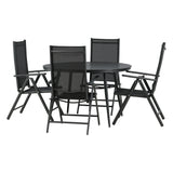 Break - Jídelní stůl kulatý - Černá / Černá - Alu / Aintwood - 120ø _1+ Break 5:pos Židle - Černá/Černá _4