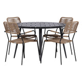 Break - Jídelní stůl kulatý - Černá / Černá - Alu / Aintwood - 120ø _1+ Lindos - Křeslo - Black Alu / Latte Latte _4