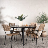 Break - Jídelní stůl kulatý - Černá / Černá - Alu / Aintwood - 120ø _1+ Lindos - Křeslo - Black Alu / Latte Latte _4