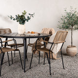 Break - Jídelní stůl kulatý - Černá / Černá - Alu / Aintwood - 120ø _1+ Lindos - Křeslo - Black Alu / Latte Latte _4