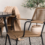 Break - Jídelní stůl kulatý - Černá / Černá - Alu / Aintwood - 120ø _1+ Lindos - Křeslo - Black Alu / Latte Latte _4