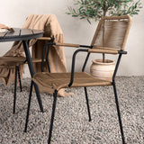 Break - Jídelní stůl kulatý - Černá / Černá - Alu / Aintwood - 120ø _1+ Lindos - Křeslo - Black Alu / Latte Latte _4