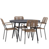 Break - Jídelní stůl kulatý - Černá / Černá - Alu / Aintwood - 120ø _1+ Lindos - Křeslo - Black Alu / Latte Latte _4