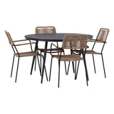 Break - Jídelní stůl kulatý - Černá / Černá - Alu / Aintwood - 120ø _1+ Lindos - Křeslo - Black Alu / Latte Latte _4