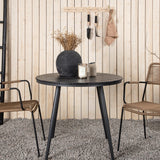 Break - Jídelní stůl Kulatý - Černá / Černá - Alu / Aintwood - 90ø _1+ Lindos - Křeslo - Black Alu / Latte Latte _2