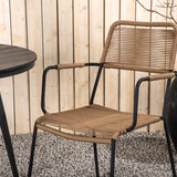 Break - Jídelní stůl Kulatý - Černá / Černá - Alu / Aintwood - 90ø _1+ Lindos - Křeslo - Black Alu / Latte Latte _2
