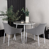 Break - Jídelní stůl kulatý- Bílá / Šedá - Alu / Aintwood - 90ø _1+ Spoga - Jídelní židle- Bílá / Šedá - - _2