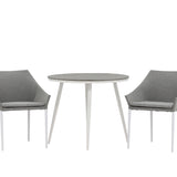 Break - Jídelní stůl kulatý- Bílá / Šedá - Alu / Aintwood - 90ø _1+ Spoga - Jídelní židle- Bílá / Šedá - - _2