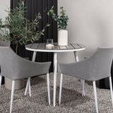 Break - Jídelní stůl kulatý- Bílá / Šedá - Alu / Aintwood - 90ø _1+ Spoga - Jídelní židle- Bílá / Šedá - - _2